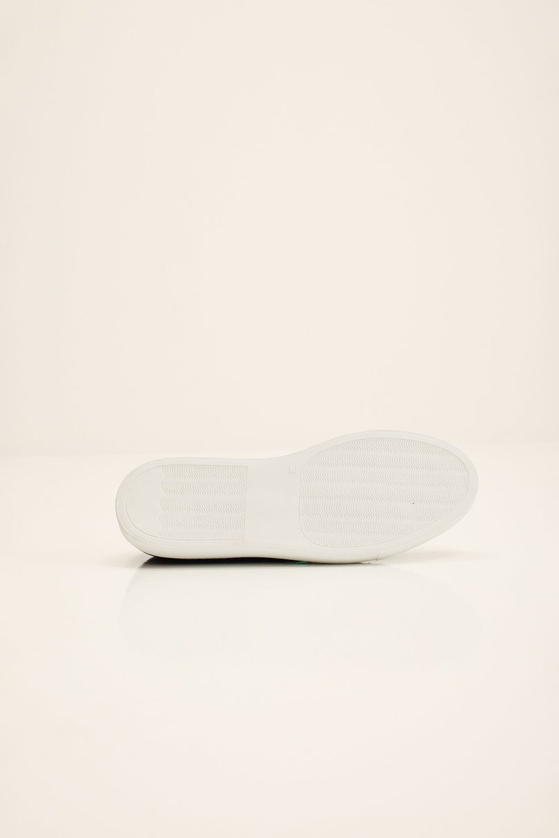 Men's Leather and Suede Sneakers - Black White | Ron Tomson