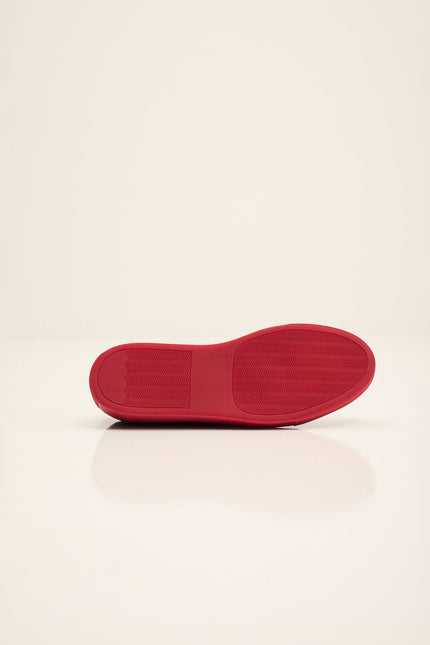 Men's Leather and Suede Sneakers - Green Red | Ron Tomson