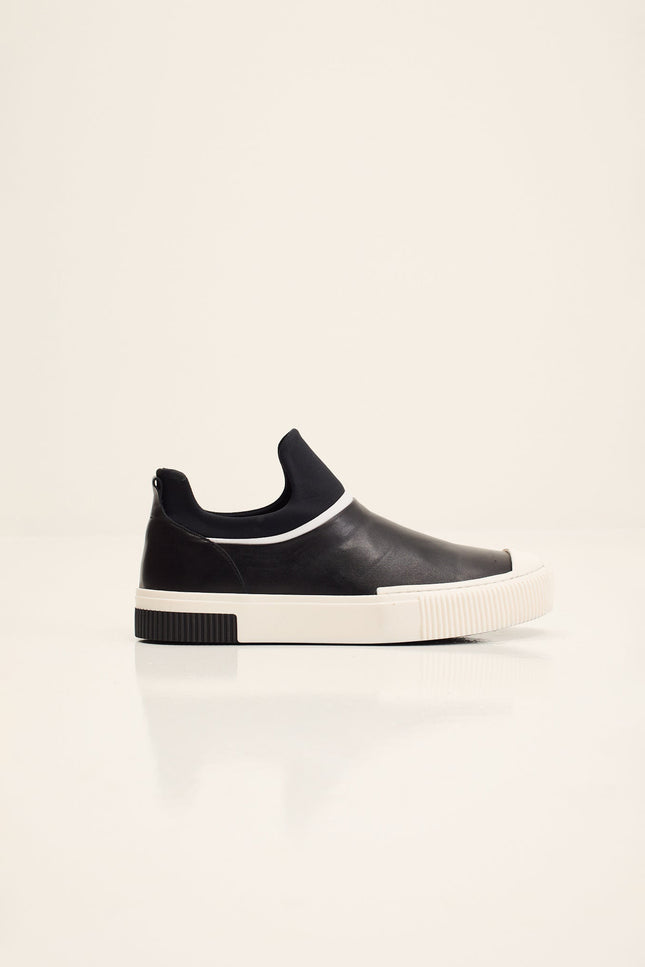 Leather Skate Slip-On Sneaker - Black
