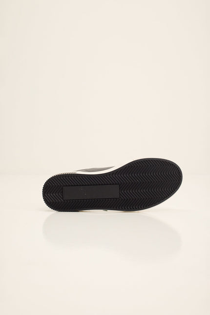 Men's Leather Skate Slip-On Sneaker - Black | Ron Tomson