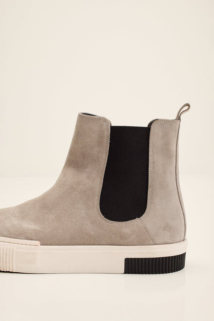 Men's Lambskin Suede Chelsea Boots - Grey | Ron Tomson