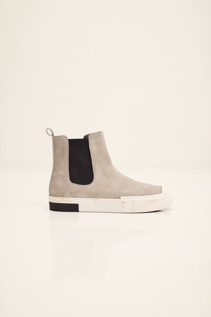 Men's Lambskin Suede Chelsea Boots - Grey | Ron Tomson