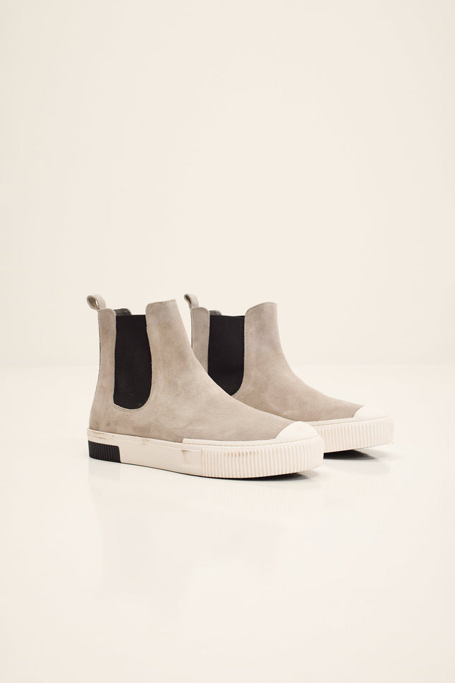 Men's Lambskin Suede Chelsea Boots - Grey | Ron Tomson