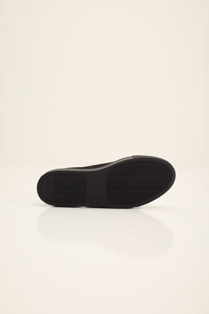 Men's Leather and Suede Sneakers - Black | Ron Tomson