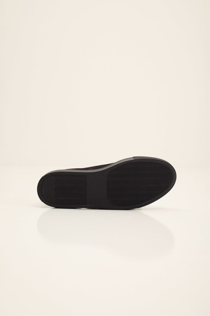 Men's Leather and Suede Sneakers - Black | Ron Tomson