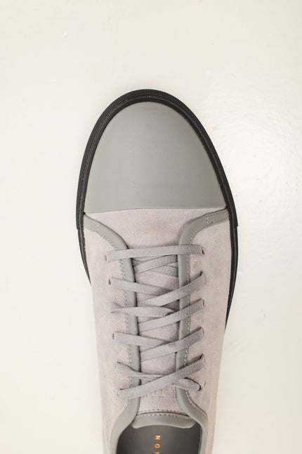 Men's Leather and Suede Sneakers - Grey Black | Ron Tomson