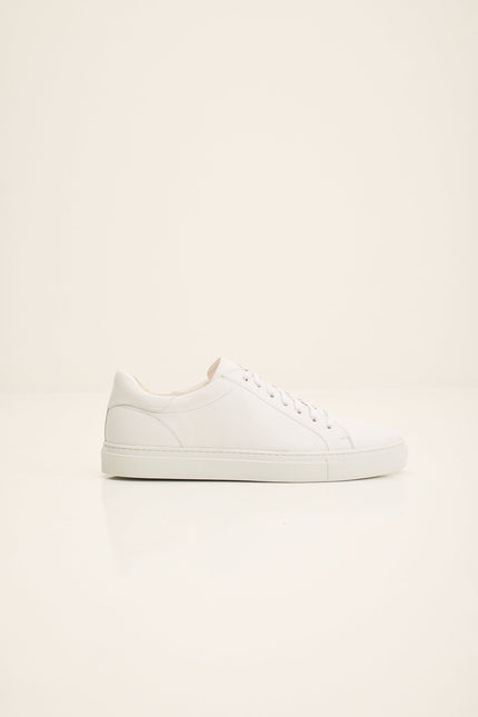 Men's Margom Sole Leather Court Sneaker - White | Ron Tomson