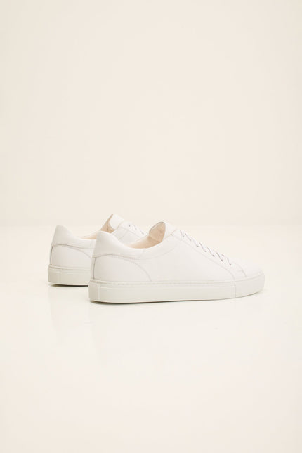 Men's Margom Sole Leather Court Sneaker - White | Ron Tomson