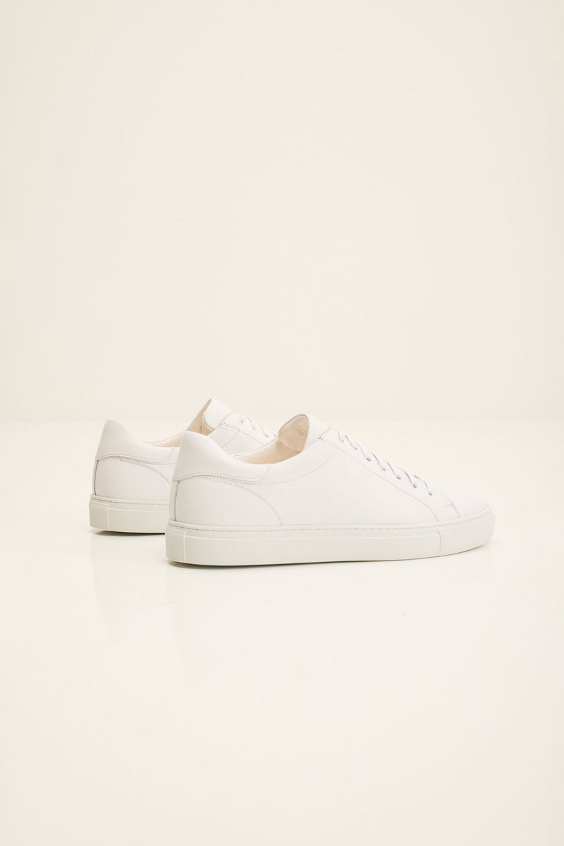 Men's Margom Sole Leather Court Sneaker - White | Ron Tomson