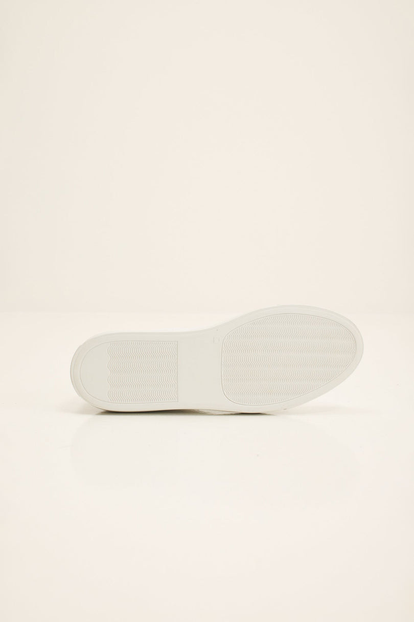 Men's Margom Sole Leather Court Sneaker - White | Ron Tomson