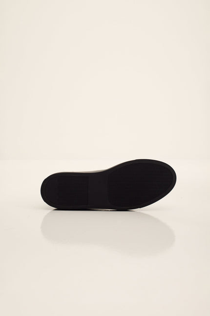 Men's Margom Sole Leather Court Sneaker - Black | Ron Tomson