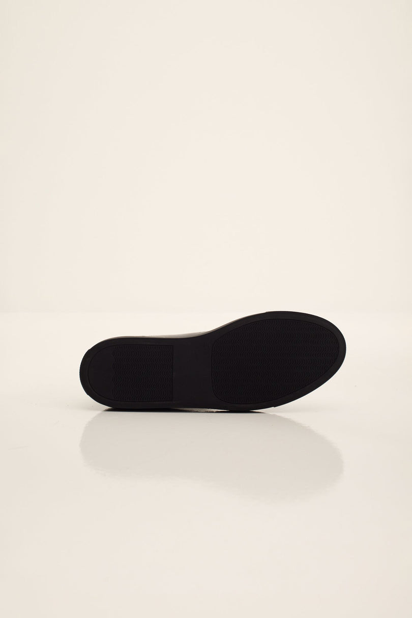 Men's Margom Sole Leather Court Sneaker - Black | Ron Tomson