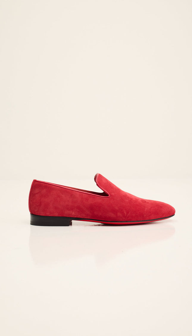 Lambskin Suede Loafer - Red