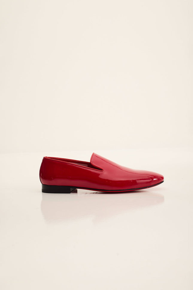 Men's Patent Leather Loafer - Red | Ron Tomson