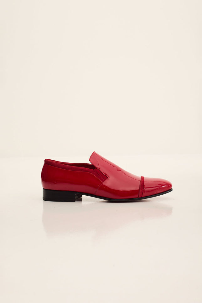 Men's Patent Leather Loafer - Red | Ron Tomson