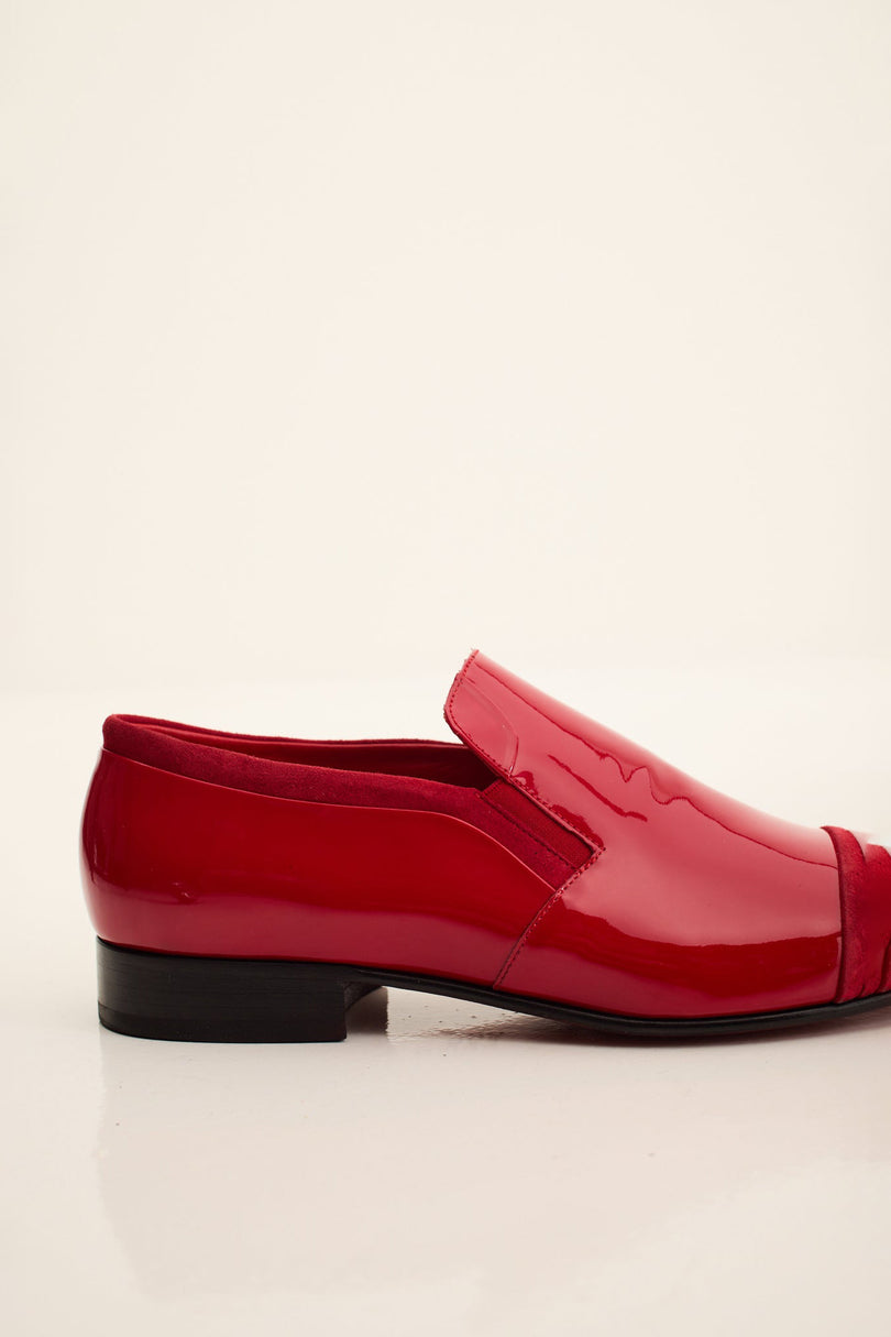 Men's Patent Leather Loafer - Red | Ron Tomson