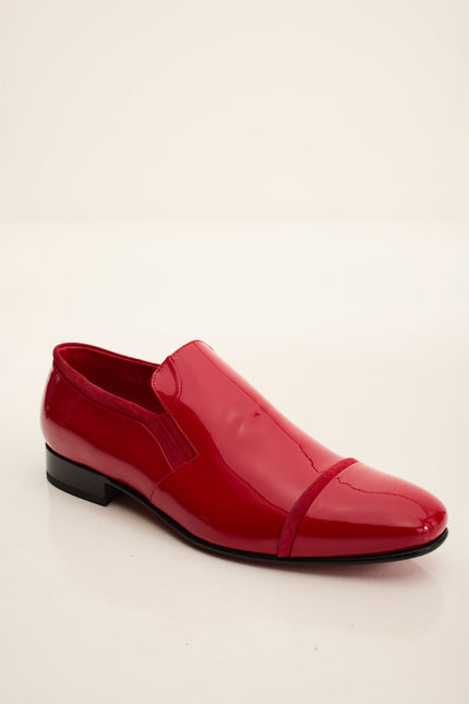 Men's Patent Leather Loafer - Red | Ron Tomson