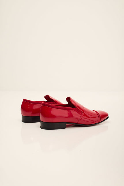 Men's Patent Leather Loafer - Red | Ron Tomson