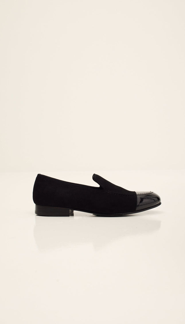 Dipped-Toe Patent Leather Loafer - Black