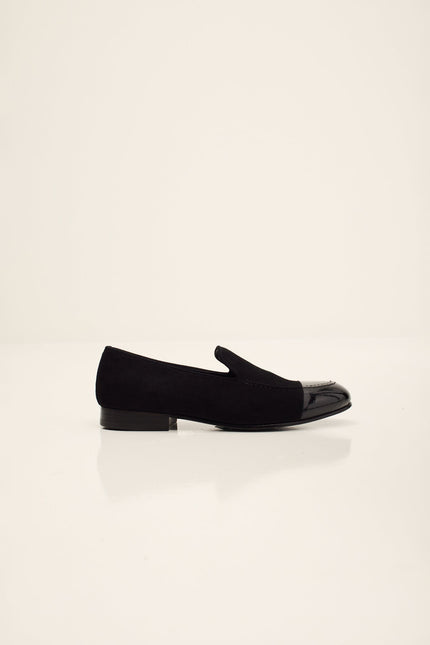 Men's Dipped-Toe Patent Leather Loafer - Black | Ron Tomson