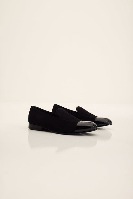 Men's Dipped-Toe Patent Leather Loafer - Black | Ron Tomson