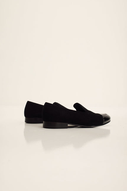Men's Dipped-Toe Patent Leather Loafer - Black | Ron Tomson