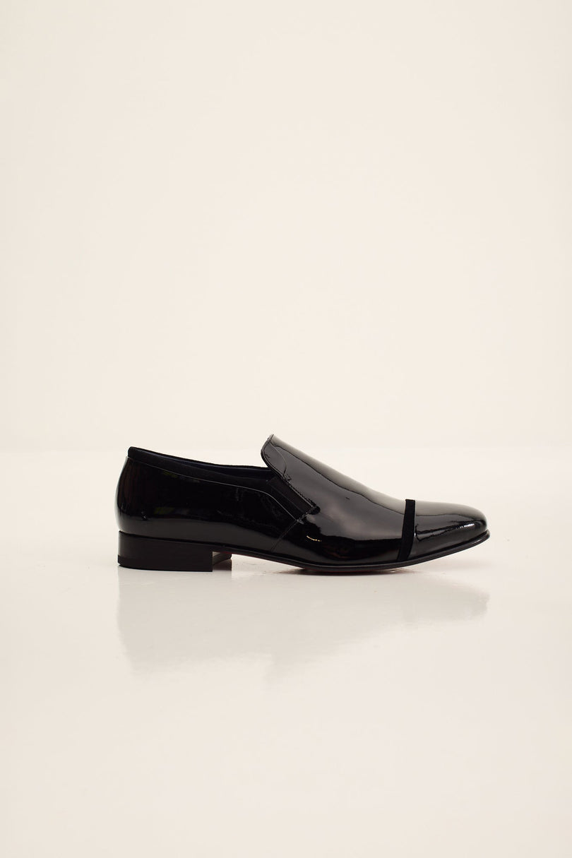 Men's Patent Leather Loafer - Black | Ron Tomson