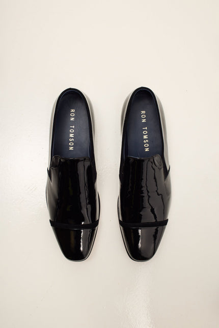Men's Patent Leather Loafer - Black | Ron Tomson