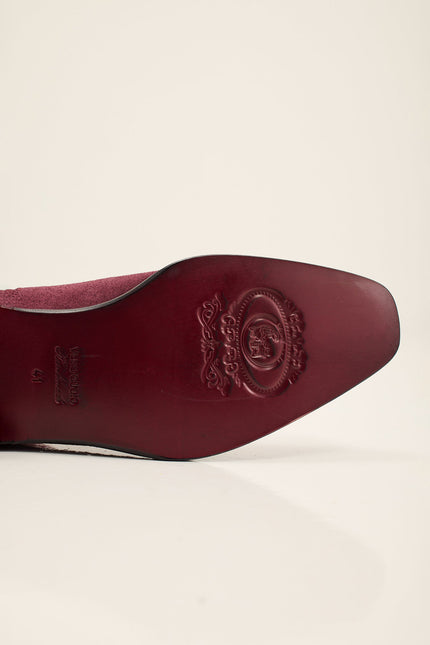Men's Lambskin Suede Chelsea Boot - Oxblood Suede | Ron Tomson