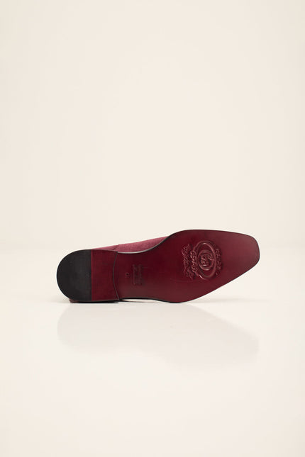 Men's Lambskin Suede Chelsea Boot - Oxblood Suede | Ron Tomson