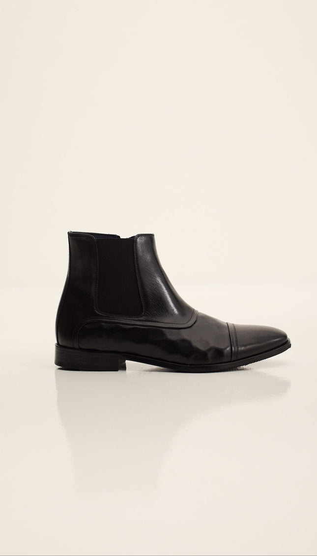 Men's Side-Zip Leather Chelsea Boots - Black | Ron Tomson Black / EU 39 US 7.5