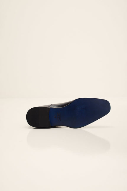 Men's Leather Chelsea Boot - Navy Buffalo | Ron Tomson
