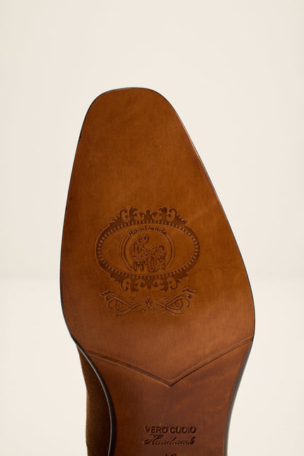 Men's Lambskin Suede Chelsea Boot - Tobacco | Ron Tomson