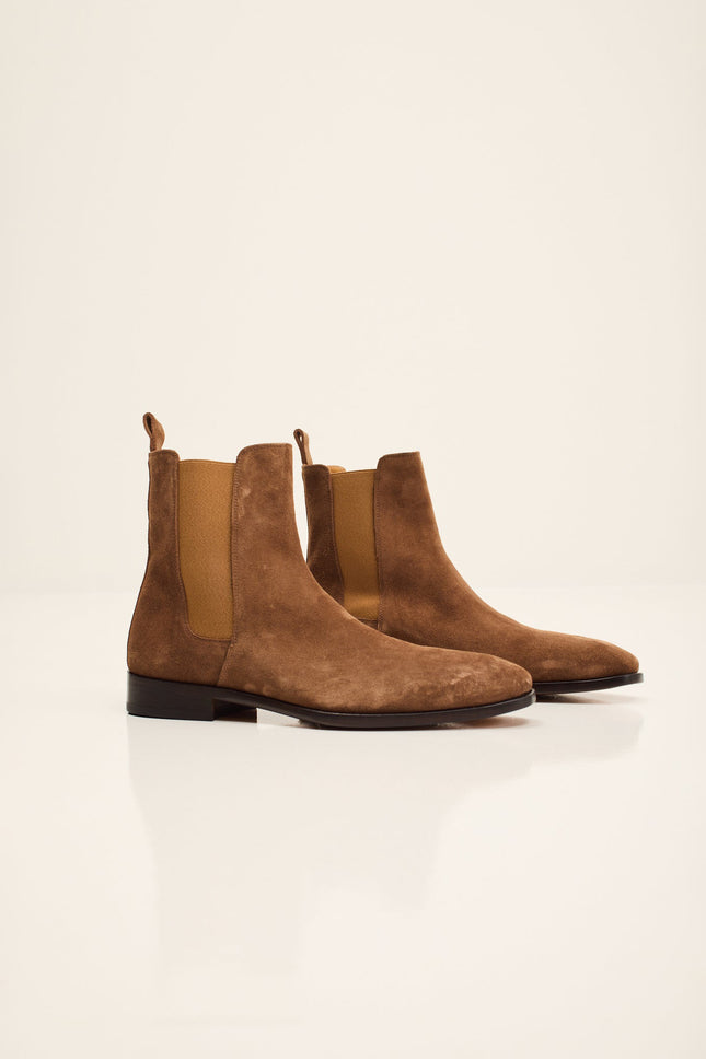 Men's Suede Chelsea Boot - Tan Suede | Ron Tomson