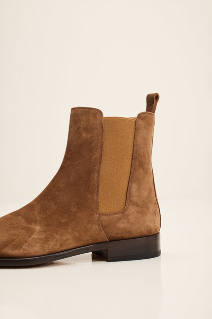 Men's Suede Chelsea Boot - Tan Suede | Ron Tomson