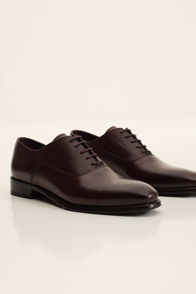 Men's Leather Oxford Shoe - Brown | Ron Tomson