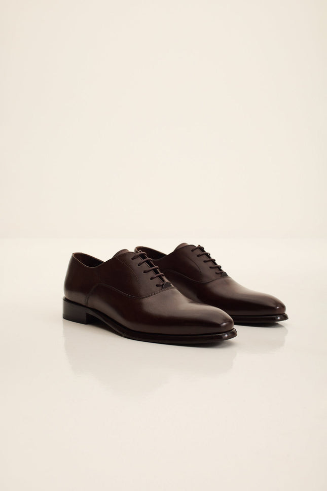 Men's Leather Oxford Shoe - Brown | Ron Tomson