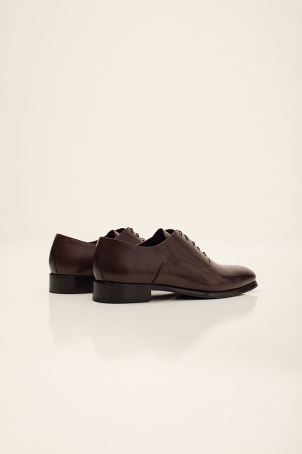 Men's Leather Oxford Shoe - Brown | Ron Tomson