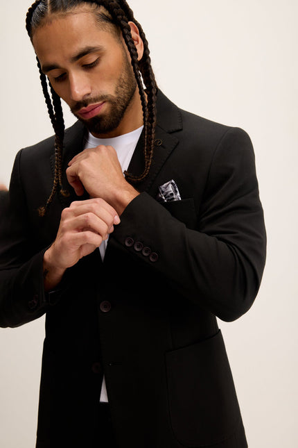 Men's Classic Fit Jetsetter Blazer - Black | Ron Tomson