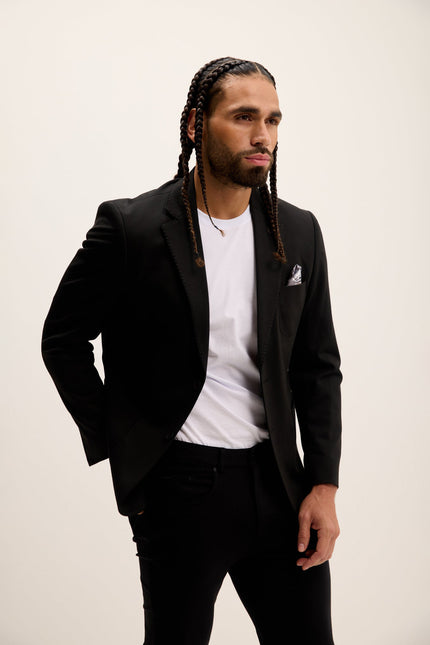 Men's Classic Fit Jetsetter Blazer - Black | Ron Tomson