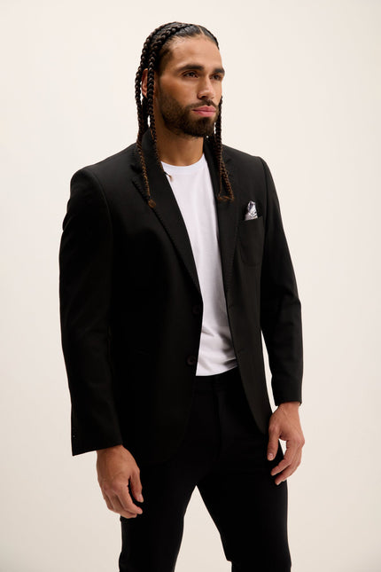 Men's Classic Fit Jetsetter Blazer - Black | Ron Tomson