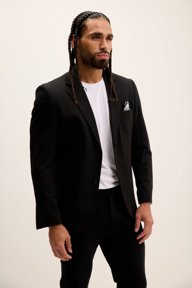 Men's Classic Fit Jetsetter Blazer - Black | Ron Tomson