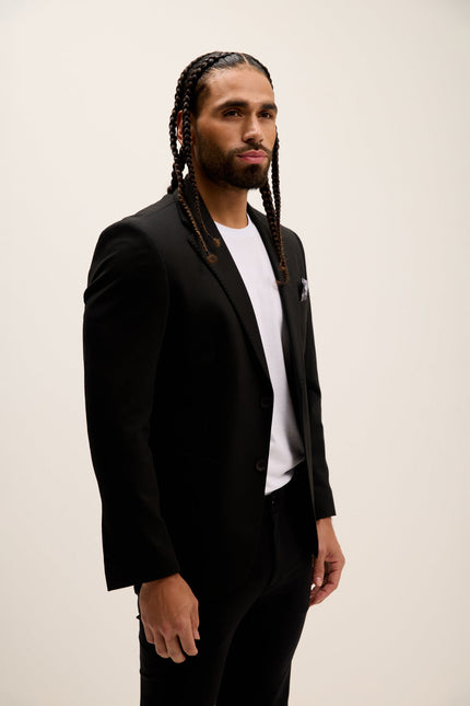 Men's Classic Fit Jetsetter Blazer - Black | Ron Tomson