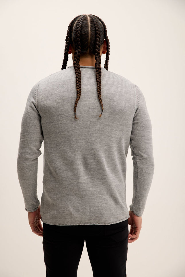 Men's Crew-Neck Pullover Sweater - Grey | Ron Tomson