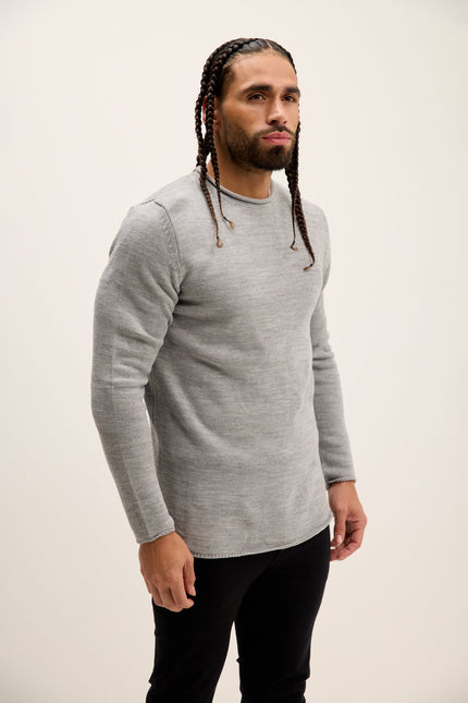 Men's Crew-Neck Pullover Sweater - Grey | Ron Tomson