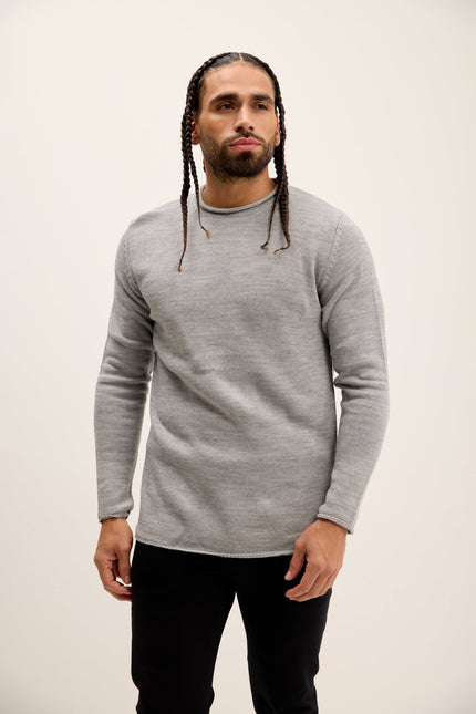 Men's Crew-Neck Pullover Sweater - Grey | Ron Tomson