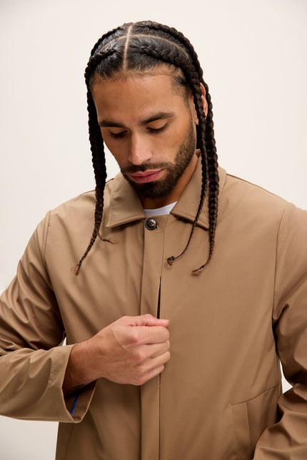 Men's Lightweight Windbreaker Raincoat - Camel | Ron Tomson