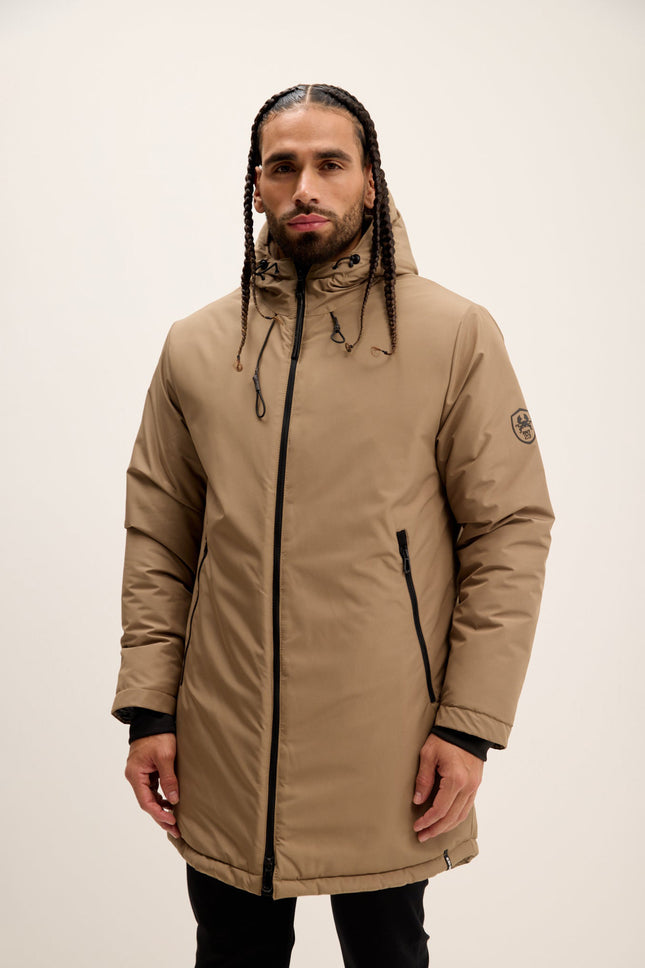 Men's Hooded Winter Parka - Camel | Ron Tomson