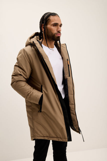 Men's Hooded Winter Parka - Camel | Ron Tomson