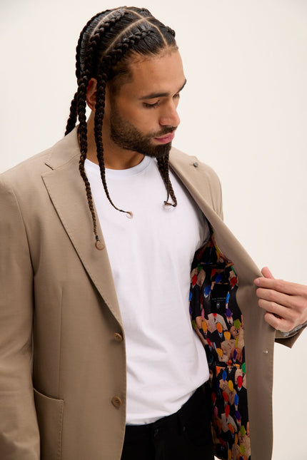 Men's Lightweight Patch Pocket Jacket - Sand | Ron Tomson